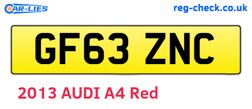 GF63ZNC are the vehicle registration plates.