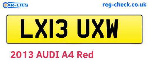 LX13UXW are the vehicle registration plates.