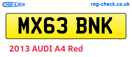 MX63BNK are the vehicle registration plates.