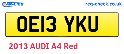 OE13YKU are the vehicle registration plates.