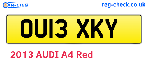 OU13XKY are the vehicle registration plates.