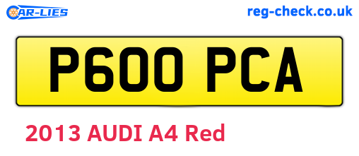 P600PCA are the vehicle registration plates.