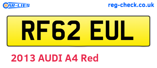 RF62EUL are the vehicle registration plates.