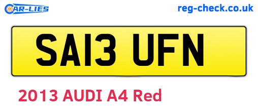 SA13UFN are the vehicle registration plates.