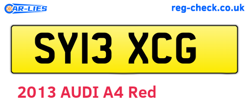 SY13XCG are the vehicle registration plates.