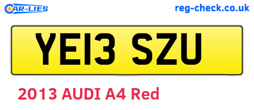 YE13SZU are the vehicle registration plates.