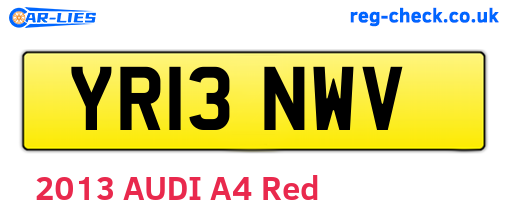 YR13NWV are the vehicle registration plates.