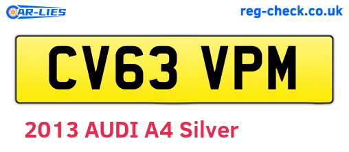 CV63VPM are the vehicle registration plates.