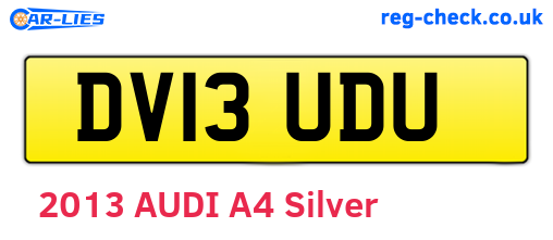DV13UDU are the vehicle registration plates.
