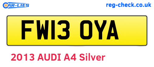 FW13OYA are the vehicle registration plates.