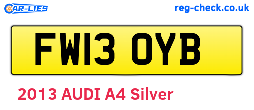 FW13OYB are the vehicle registration plates.
