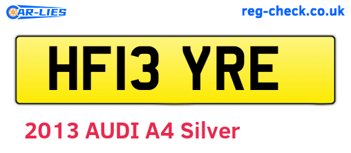 HF13YRE are the vehicle registration plates.