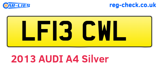 LF13CWL are the vehicle registration plates.