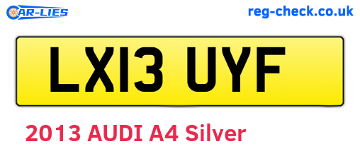 LX13UYF are the vehicle registration plates.