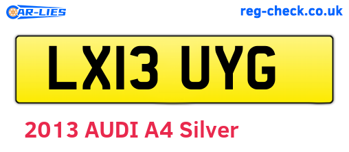 LX13UYG are the vehicle registration plates.