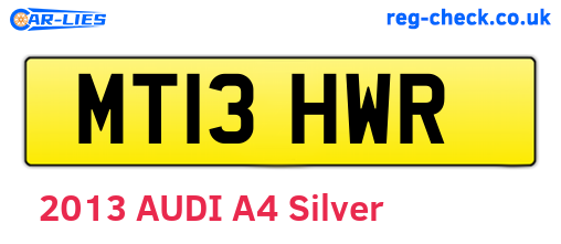 MT13HWR are the vehicle registration plates.