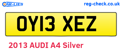 OY13XEZ are the vehicle registration plates.