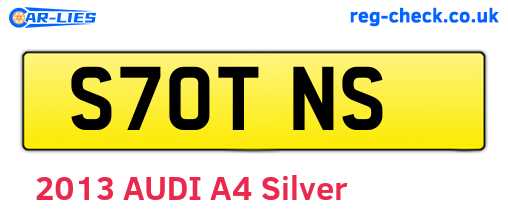 S70TNS are the vehicle registration plates.