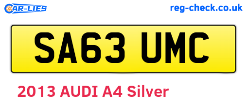 SA63UMC are the vehicle registration plates.
