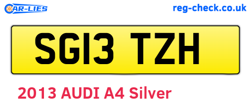 SG13TZH are the vehicle registration plates.
