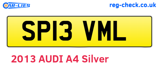 SP13VML are the vehicle registration plates.
