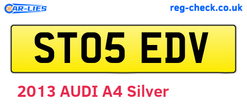 ST05EDV are the vehicle registration plates.