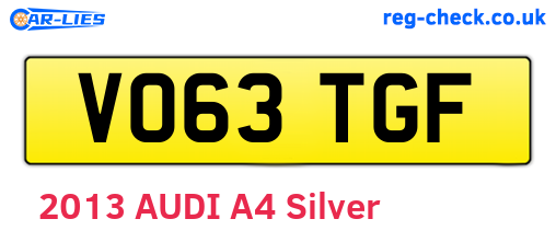 VO63TGF are the vehicle registration plates.