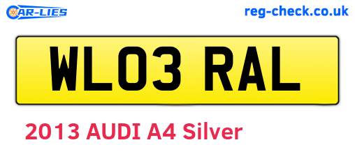 WL03RAL are the vehicle registration plates.