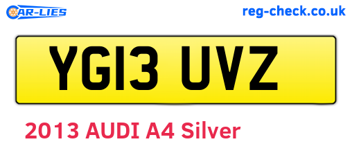 YG13UVZ are the vehicle registration plates.
