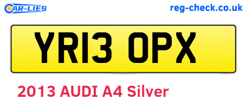 YR13OPX are the vehicle registration plates.