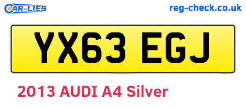 YX63EGJ are the vehicle registration plates.