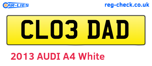 CL03DAD are the vehicle registration plates.