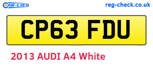 CP63FDU are the vehicle registration plates.