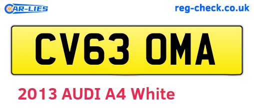 CV63OMA are the vehicle registration plates.