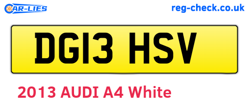 DG13HSV are the vehicle registration plates.
