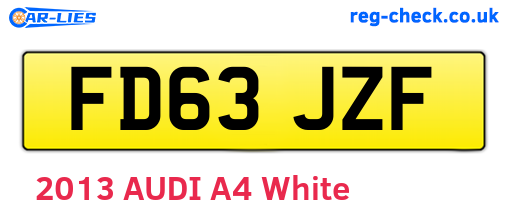 FD63JZF are the vehicle registration plates.