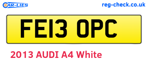 FE13OPC are the vehicle registration plates.