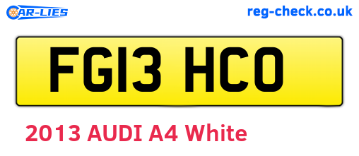 FG13HCO are the vehicle registration plates.