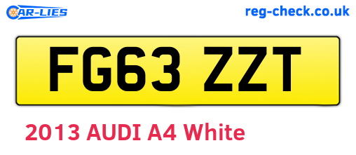 FG63ZZT are the vehicle registration plates.