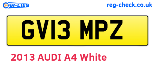 GV13MPZ are the vehicle registration plates.