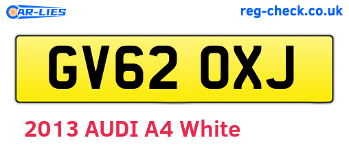 GV62OXJ are the vehicle registration plates.