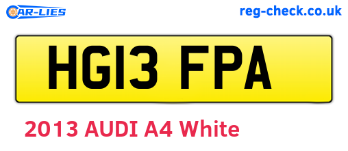 HG13FPA are the vehicle registration plates.