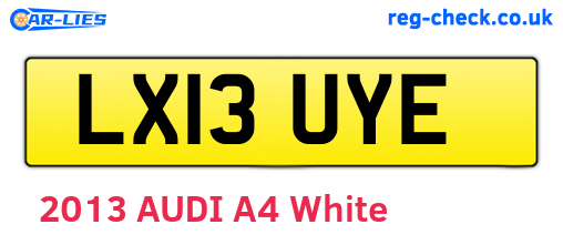 LX13UYE are the vehicle registration plates.
