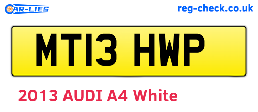MT13HWP are the vehicle registration plates.