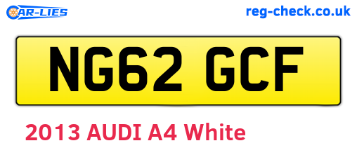 NG62GCF are the vehicle registration plates.