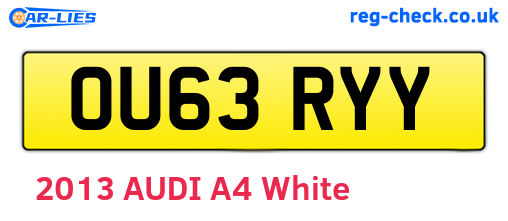 OU63RYY are the vehicle registration plates.