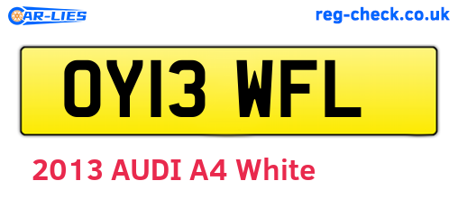 OY13WFL are the vehicle registration plates.