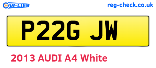 P22GJW are the vehicle registration plates.