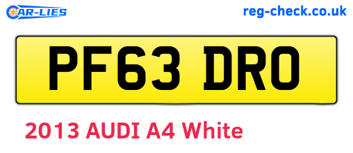 PF63DRO are the vehicle registration plates.