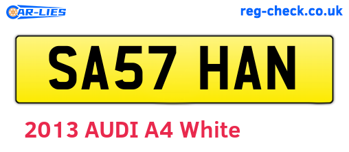 SA57HAN are the vehicle registration plates.